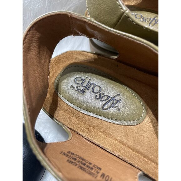 Eurosoft By Söfft Womens Metallic Gold Buckle Strap Sandals Size 10M - Picture 5 of 7